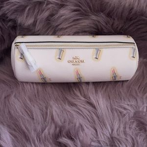 COACH lipstick print cosmetic makeup bag